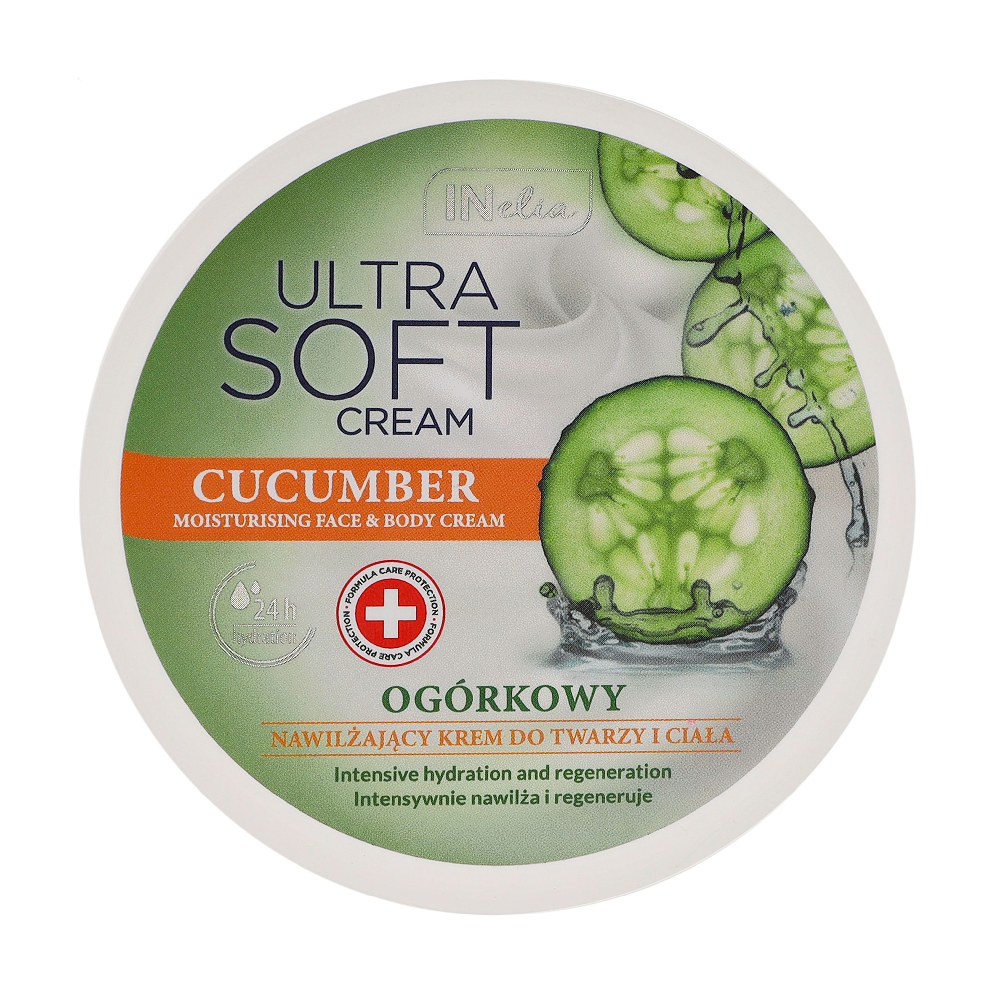 Зволожувальний крем для обличчя та тіла Revers Cosmetics Inelia Ultra Soft Cream Cucumber Moisturising Face &amp; Body Cream, 200 мл